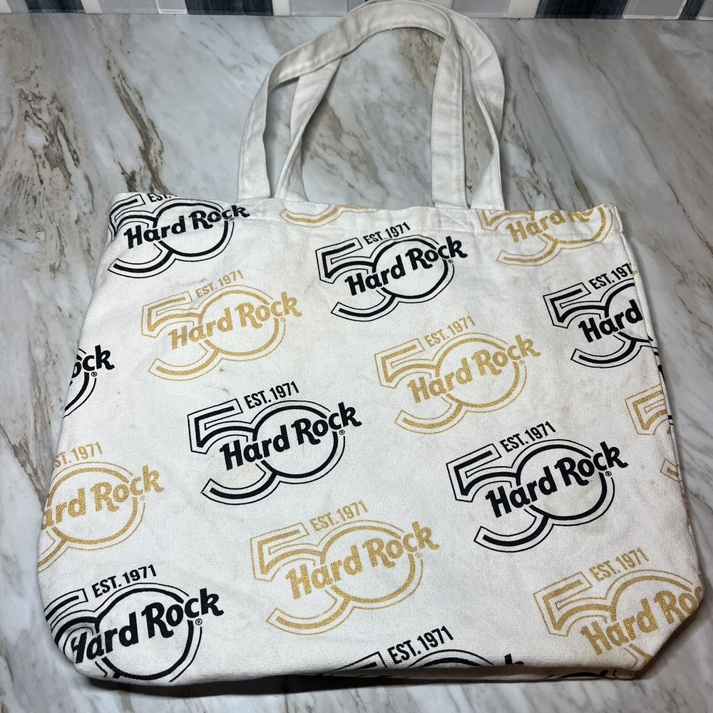 Hard Rock Canvas Tote‎ bag 50th Anniversary Limited Edition Gold Black - Picture 2 of 8